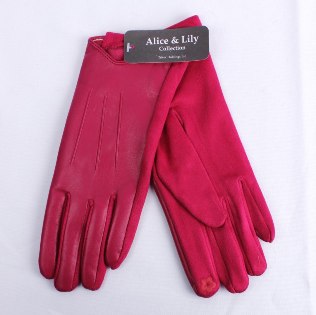 Shackelford faux leather glove hot pink STYLE:S/LK5065HPNK image 0